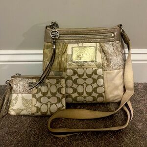 “Coach” metallic purse and coin purse